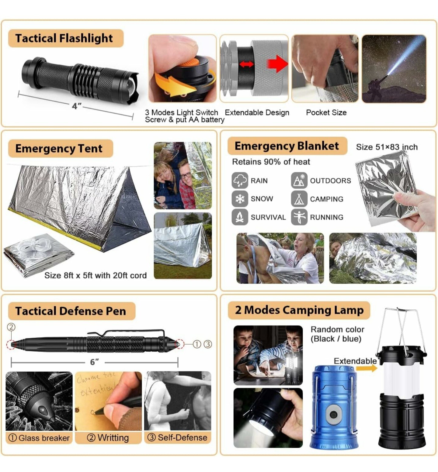 Apocalypse Survival Kit Military Compact Bag -250 pc Prepper Emergency First Aid