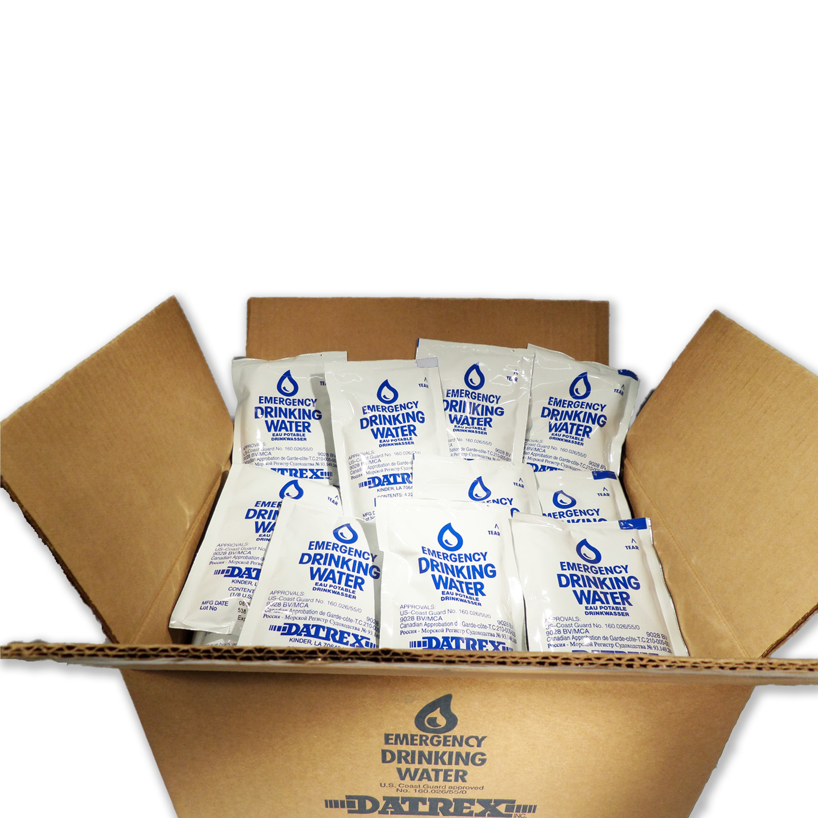 Datrex Emergency Survival Water Pouch, Pack of 64, 125ml, New, Free Shipping