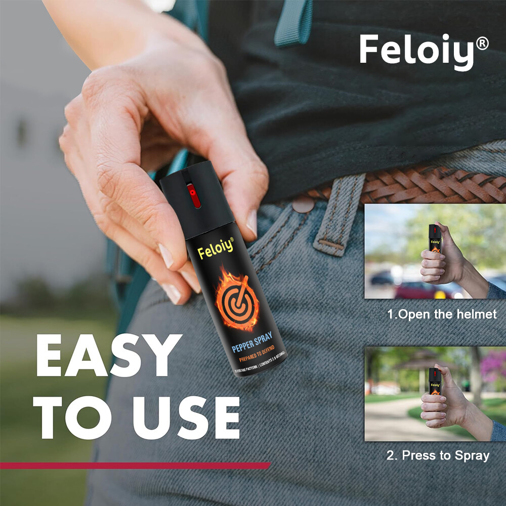 1/3/5 Pack Feloiy Pepper Spray 2oz Maximum Strength Self Defense Security Black