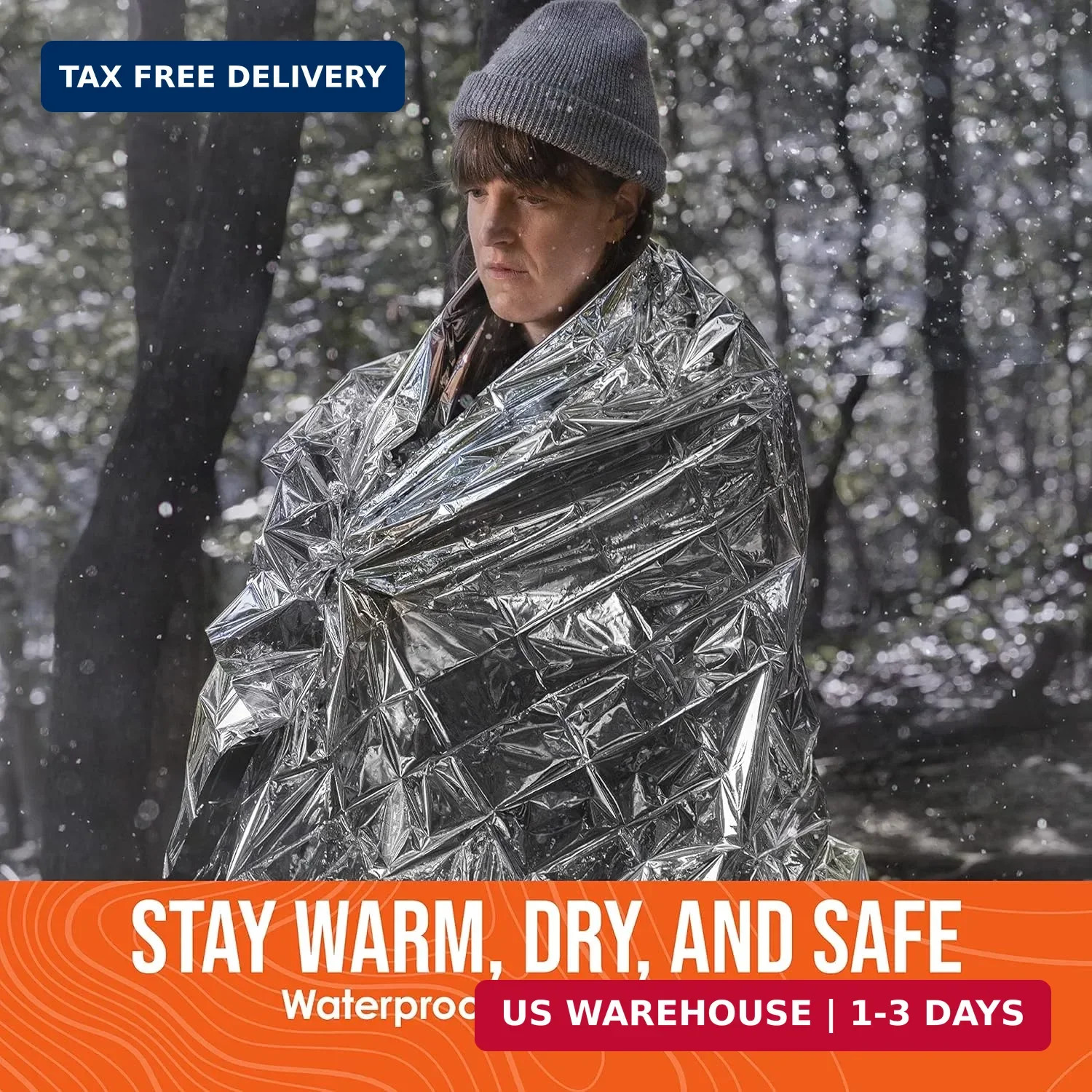 Go Time Gear Emergency Blankets for Survival (12 Pack), Mylar Emergency Survival