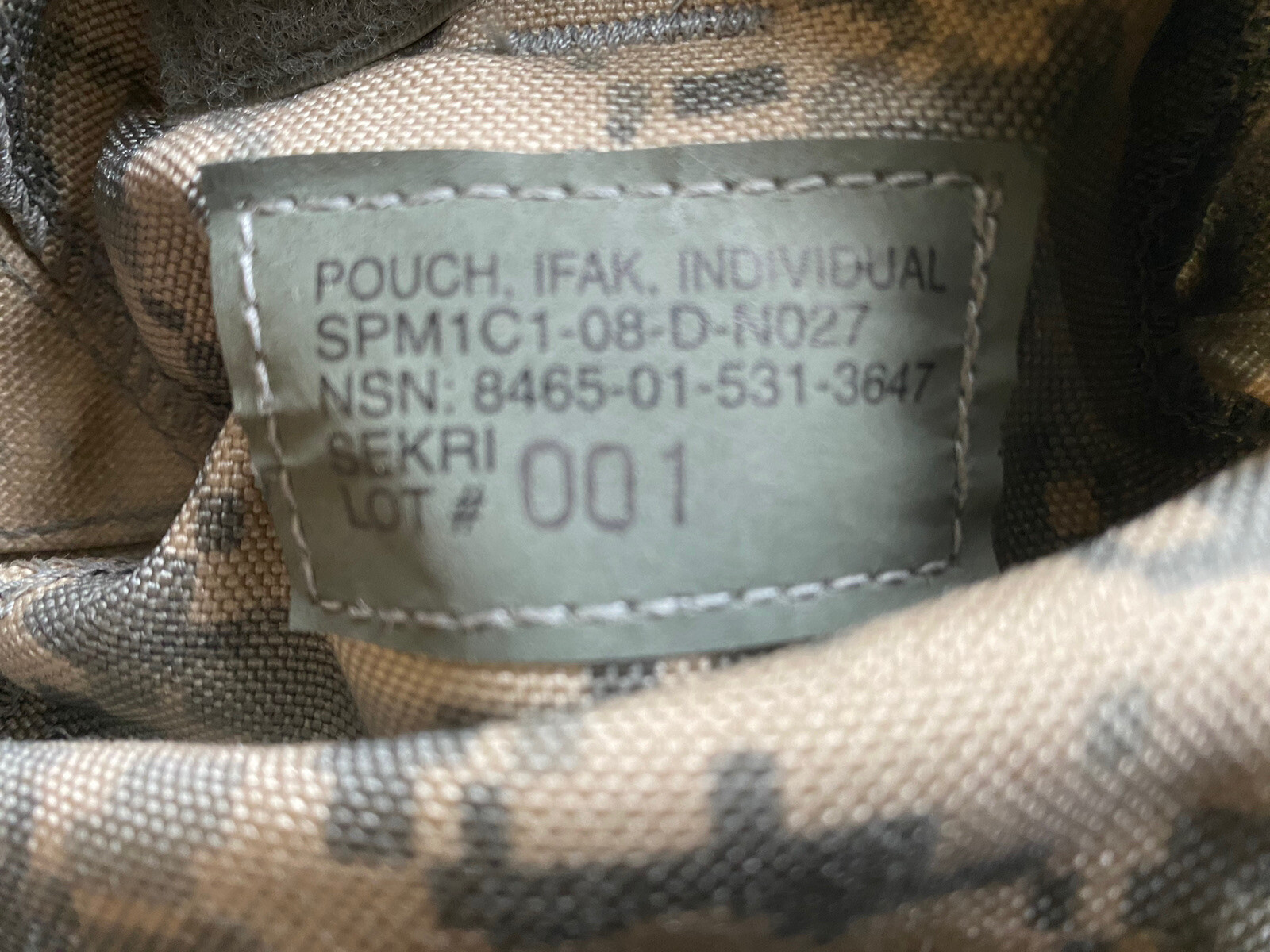 US Military MOLLE II IFAK Pouch w/ INSERT – ACU IMPROVED First Aid Kit