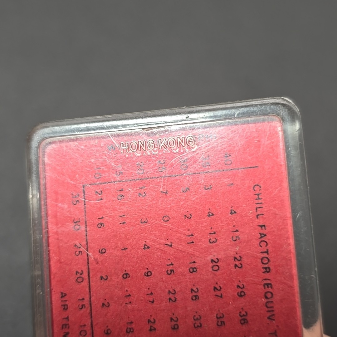 Vtg Hong Kong B&D Sports Zip-O-Gage Zipperpull Thermometer Keychain