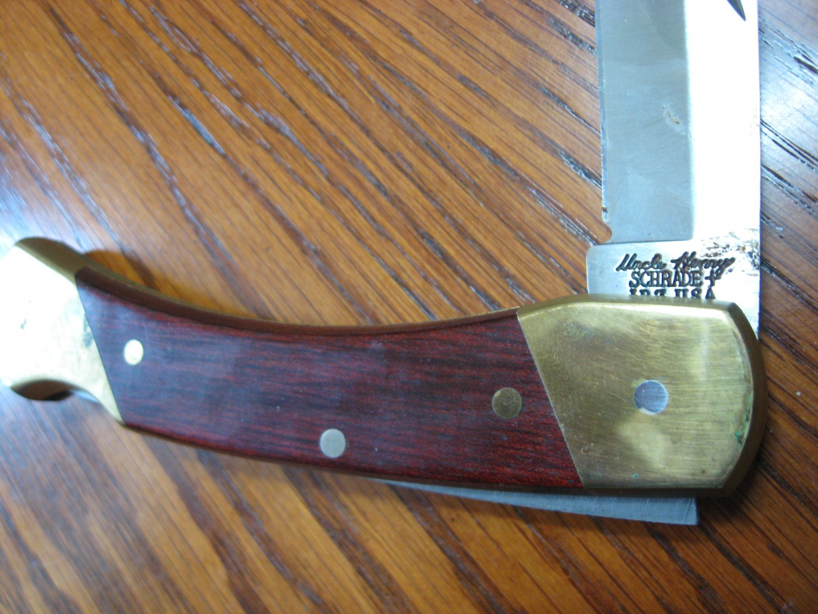 rmk99 Schrade Uncle Henry 8.7″ Folding Knife LB7 USA Wood/Brass Handle VG st135