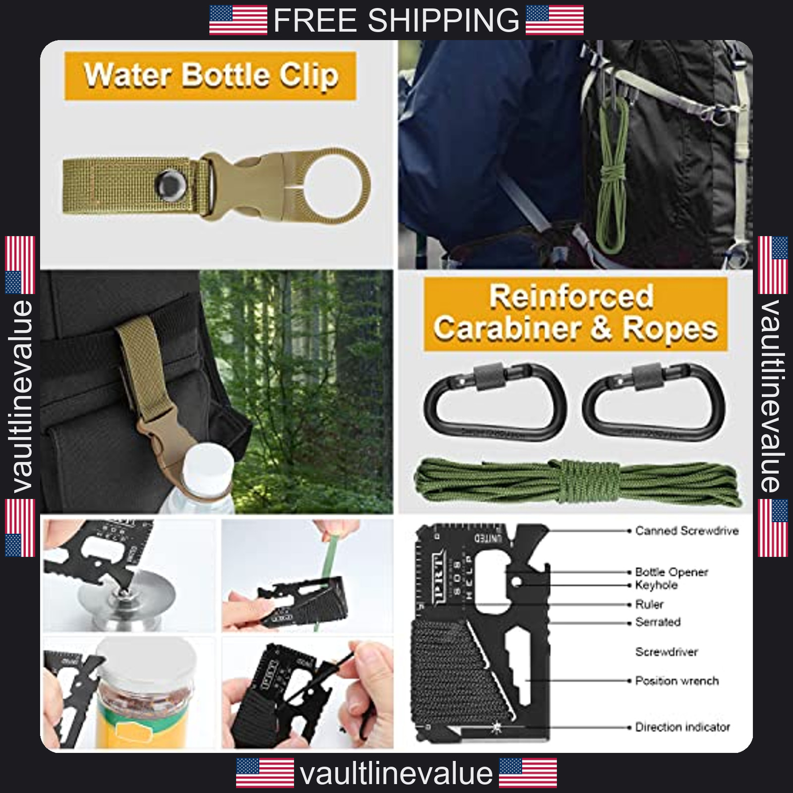 Survival Kit 19-in-1 Emergency Gear Camping Hunting Fishing Gifts for Men