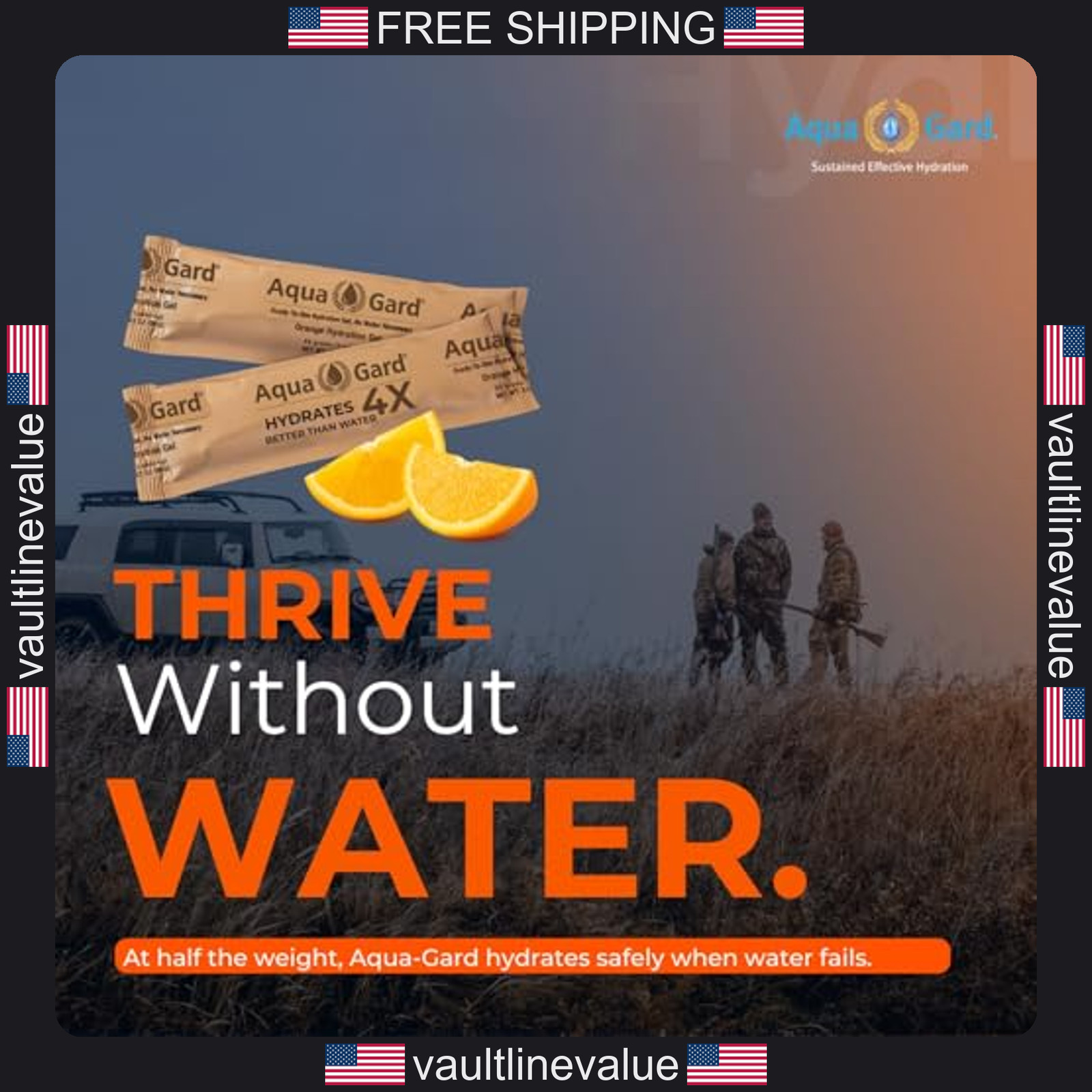 Aqua-Gard Emergency Water Gel 3 Pack Survival Water Pouches for Disaster Relief