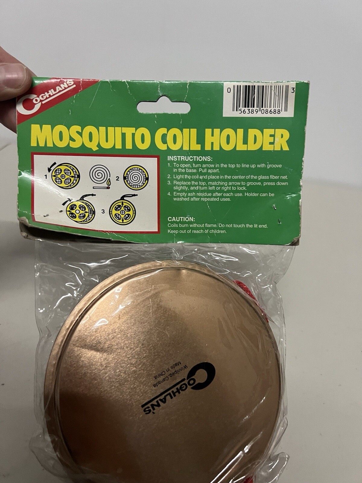 Retro Coghlan’s Mosquito Coil Holder NEW Sealed 1996 Fiber Mesh Coil Holder