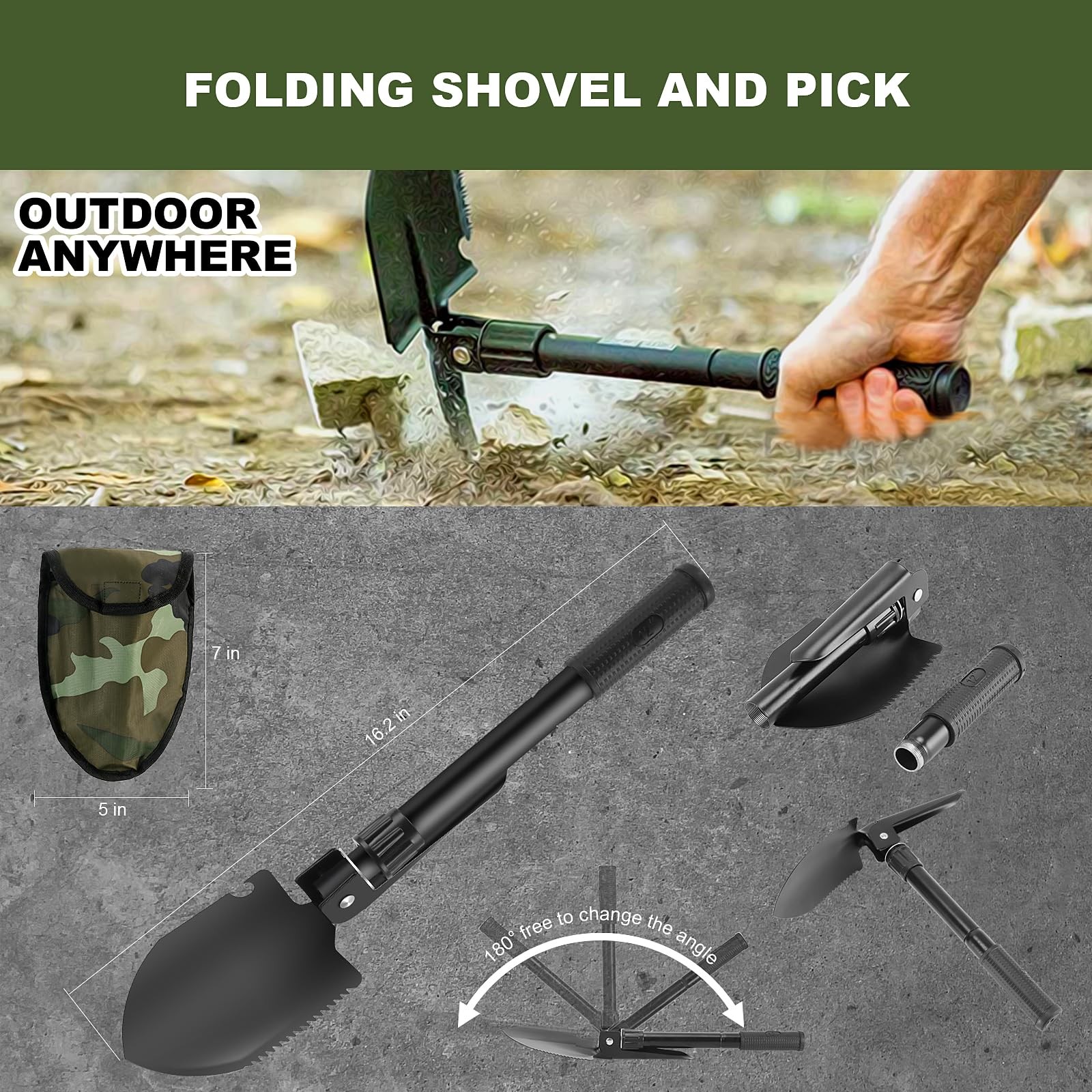 150 PCS Survival Kit Gift for Men Christmas Dad Outdoor Emergency Gear Black