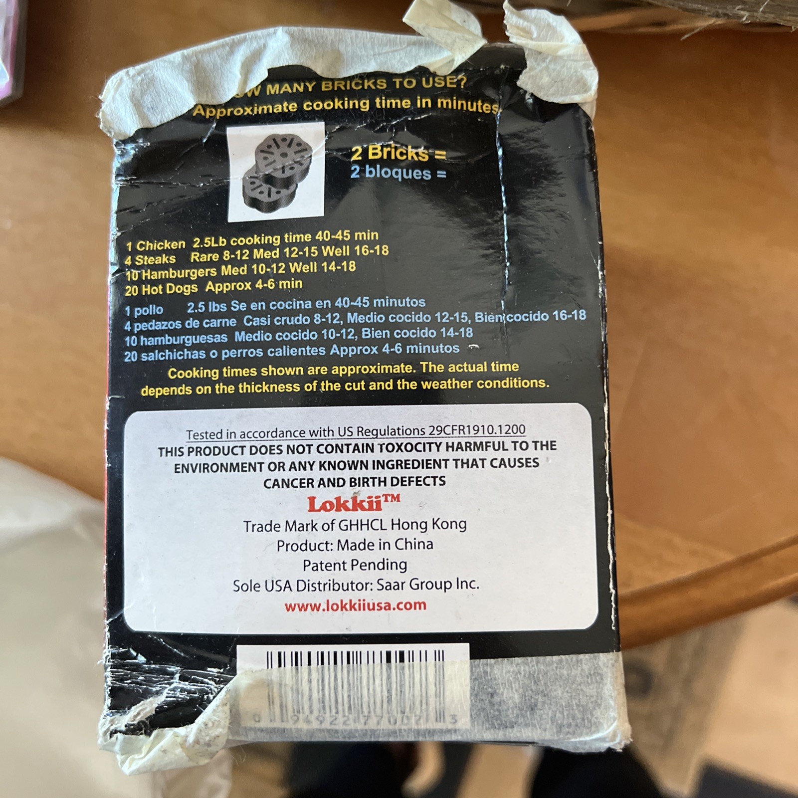 LOKKII BBQ BRIQUETTES READY TO LITE CAMPFIRES OR GRILLS Box Contains 2 Briquett