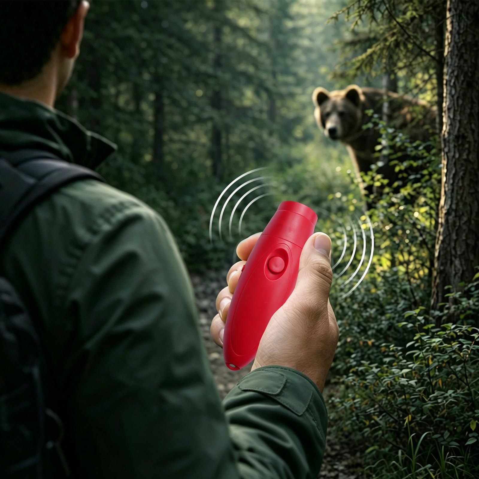 Electronic Air Bear Horn, 130dB Loud Air Horn for Safety Hiking Camping