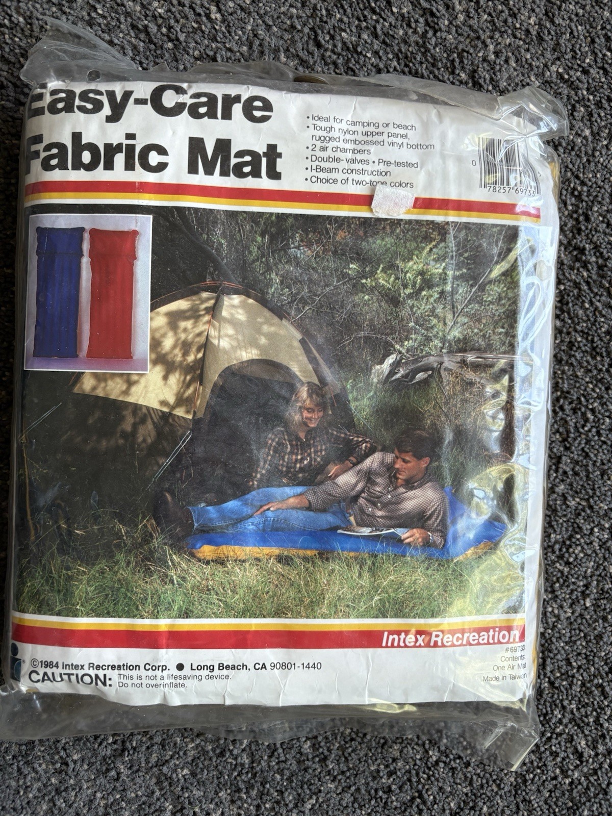 Vintage 1984 Easy-Care Fabric Nylon, Vinyl Mat 72×30 #69733 NEW