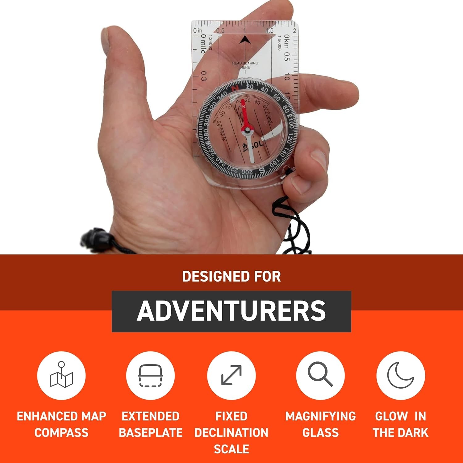 Map Compass Hiking Gear Survival Pack of 3)