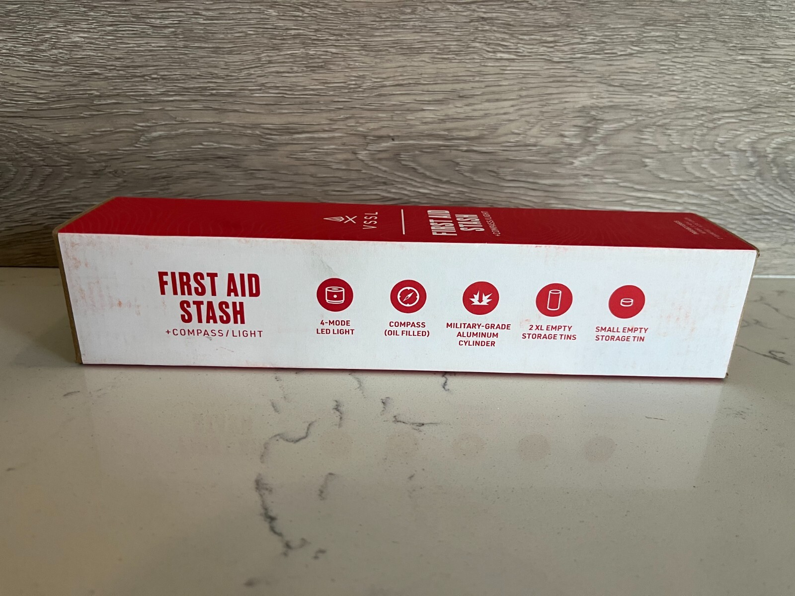 VSSL First Aid Stash with Light, Batteries, Compass and 4 Storage Canisters