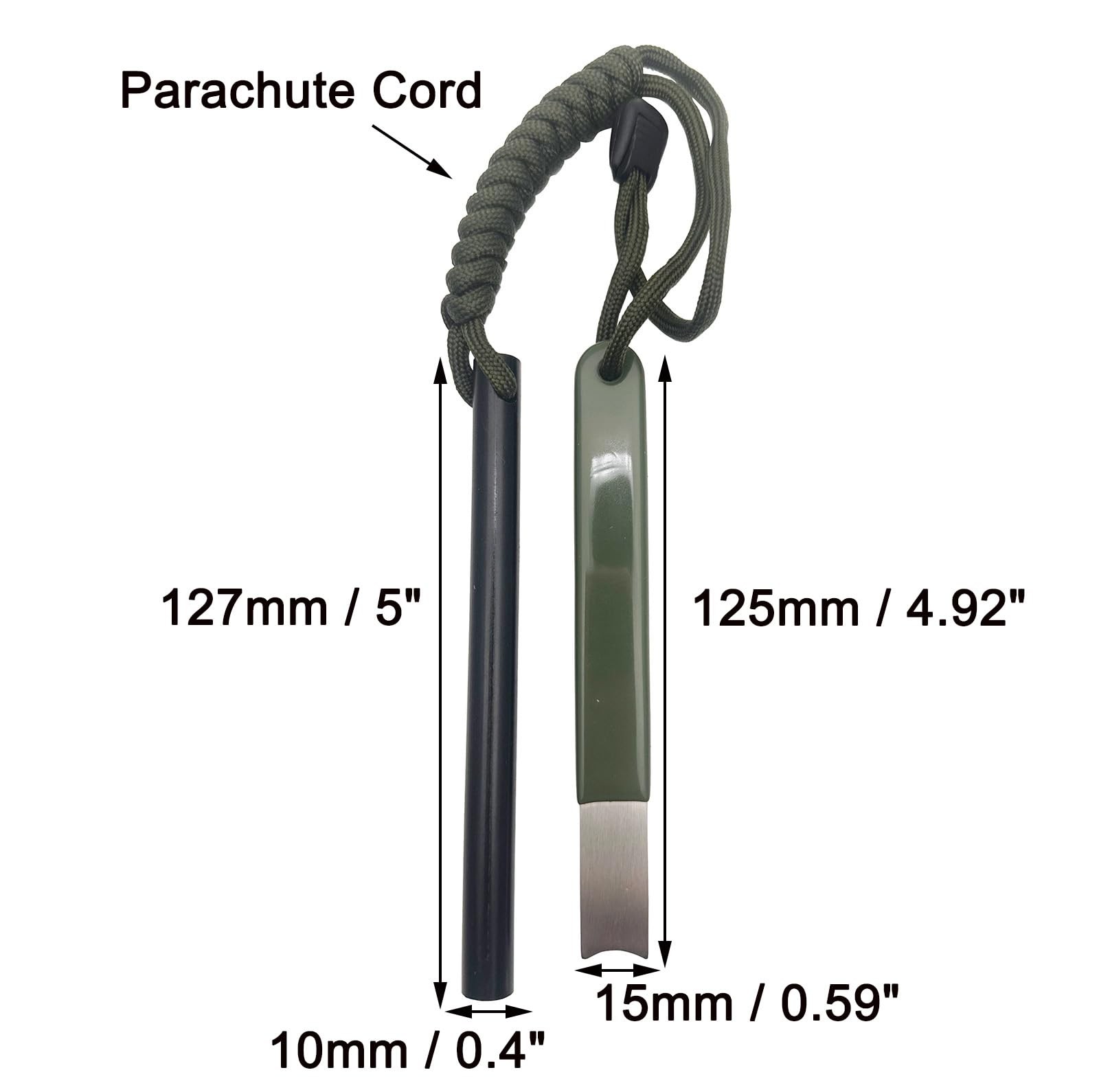 3-Pack 5″ Ferro Rod Fire Starter with 4.92″ Striker Scraper Survival Ferrocer…