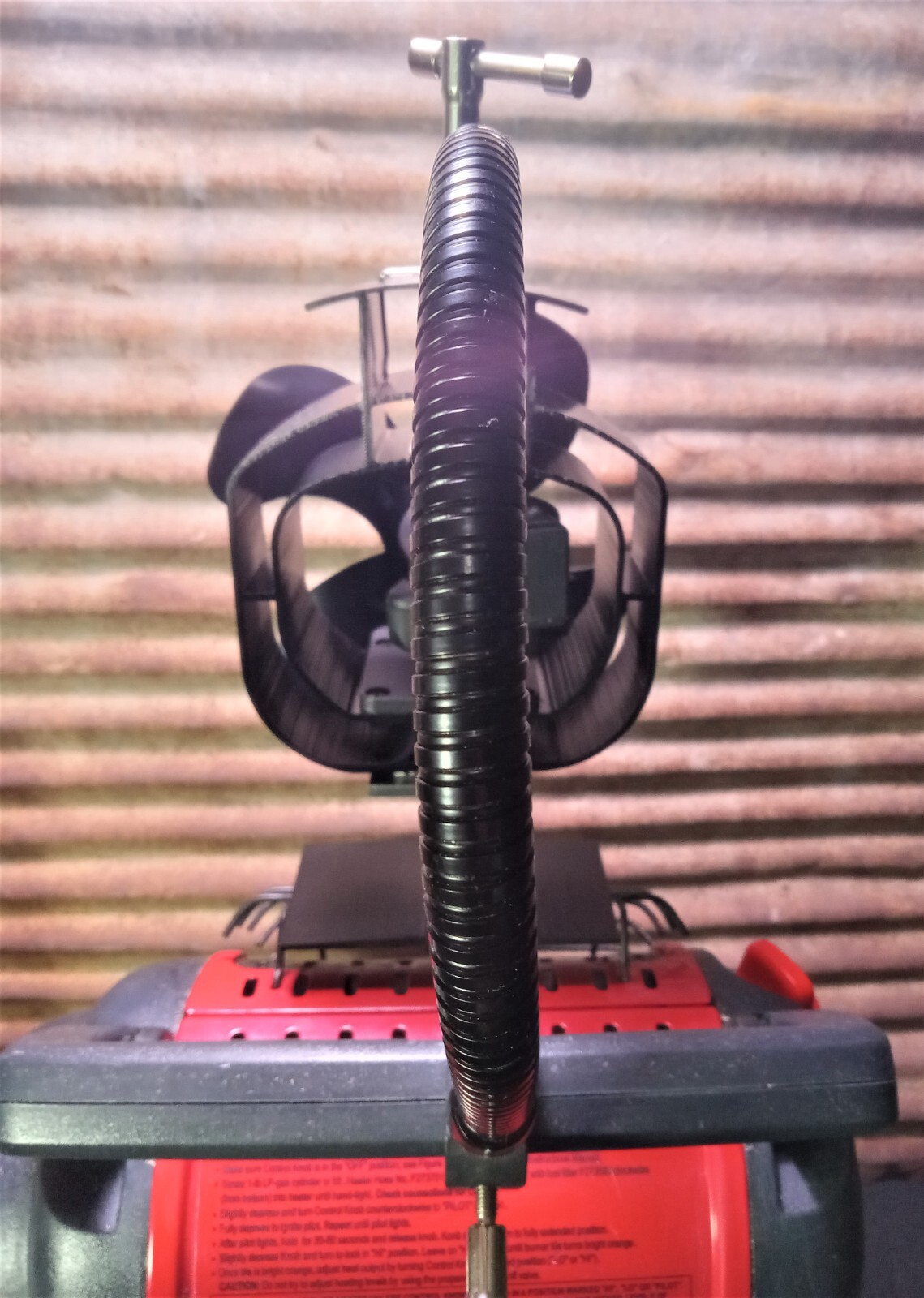Mr. Heater “Buddy” Single Tank Wood Stove, Heat Powered Fan Mount. Custom Built.
