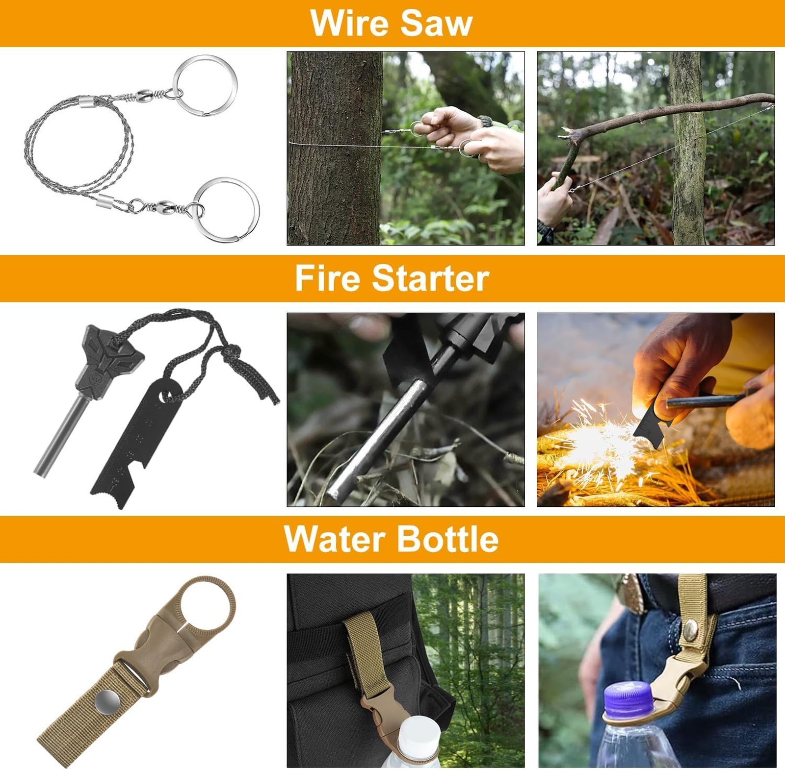 Emergency Survival Kit for Men Outdoor Gear Camping Hiking Backpacking Compact
