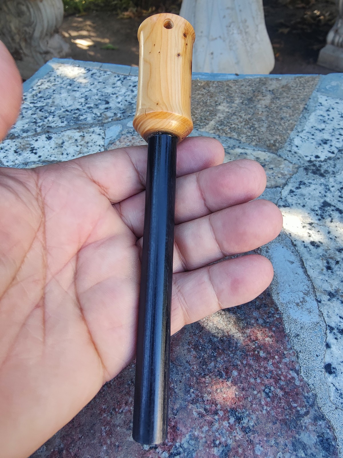 bushcraft 5″ x 1/2 ” ferrocerium rod yew wood handle | Ferro rod | mischmetal