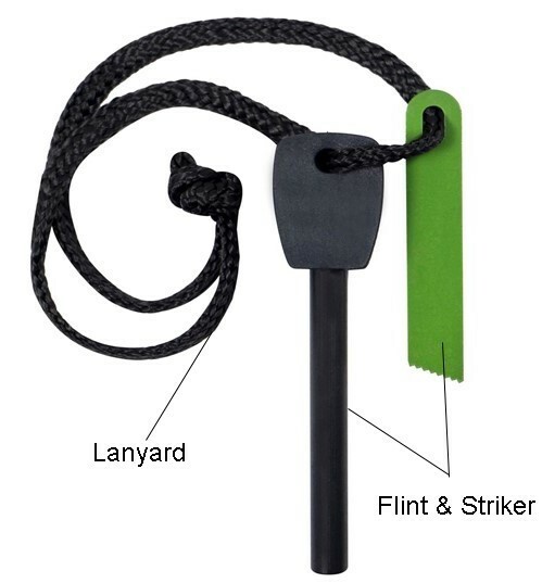 Emergency Fire Starter Magnesium Flint Stick Lanyard Striker Survival Lighter