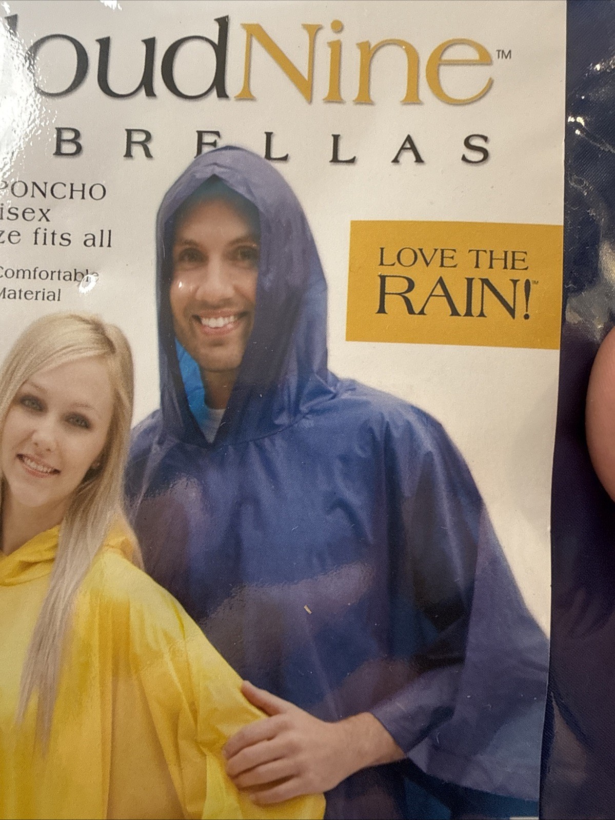 Cloud Nine Emergency Travel Rain Poncho Hooded NEW Navy Blue Unisex coat gear