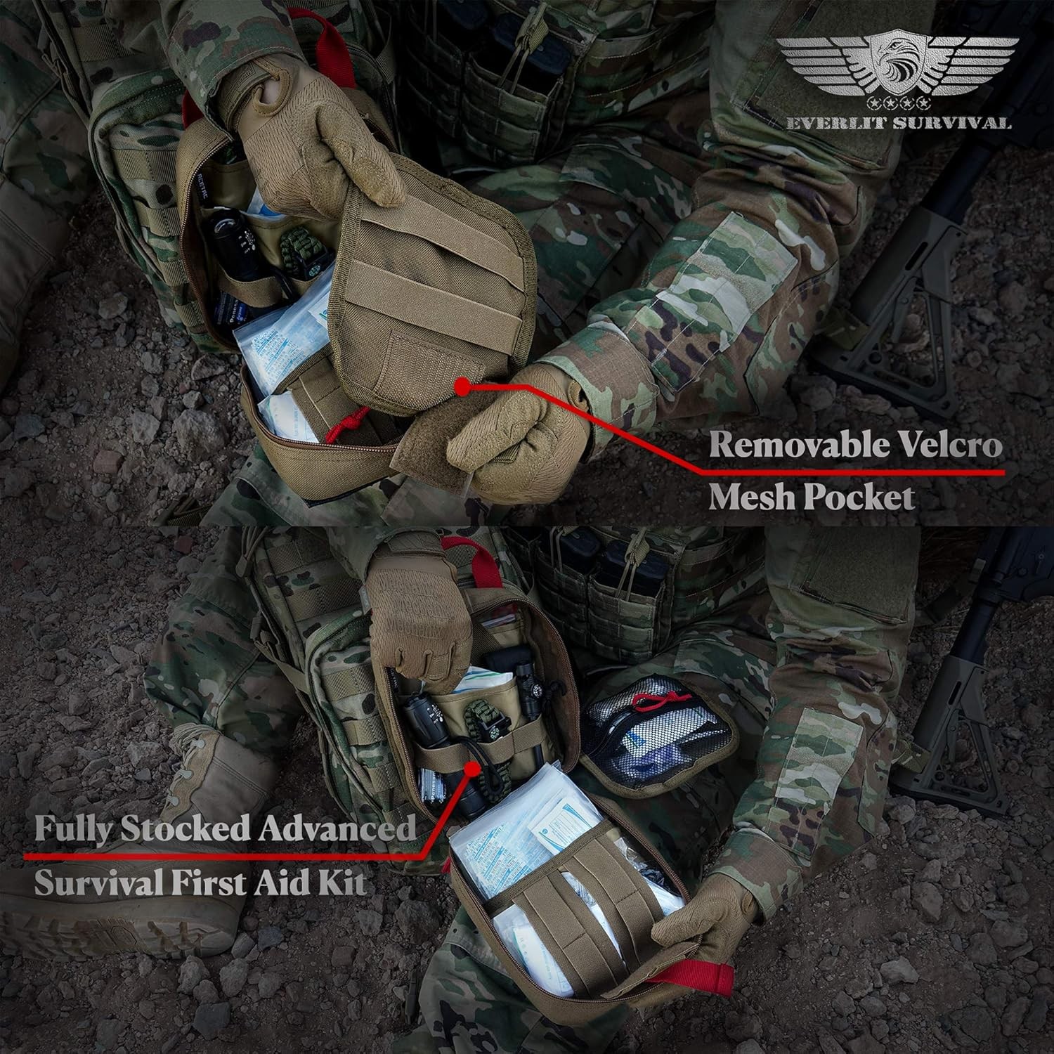 Survival Upgraded Survival First Aid Kit Emergency Gear Trauma Kit with 1000D Ny