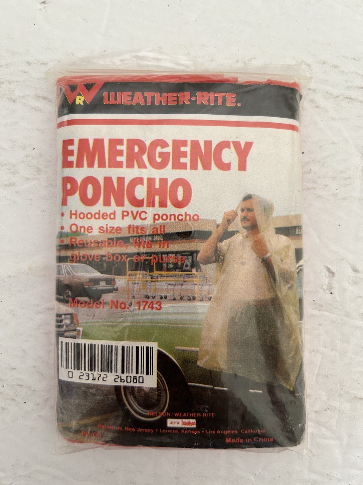 Weather-Rite Emergency Red Poncho Model No. 1743