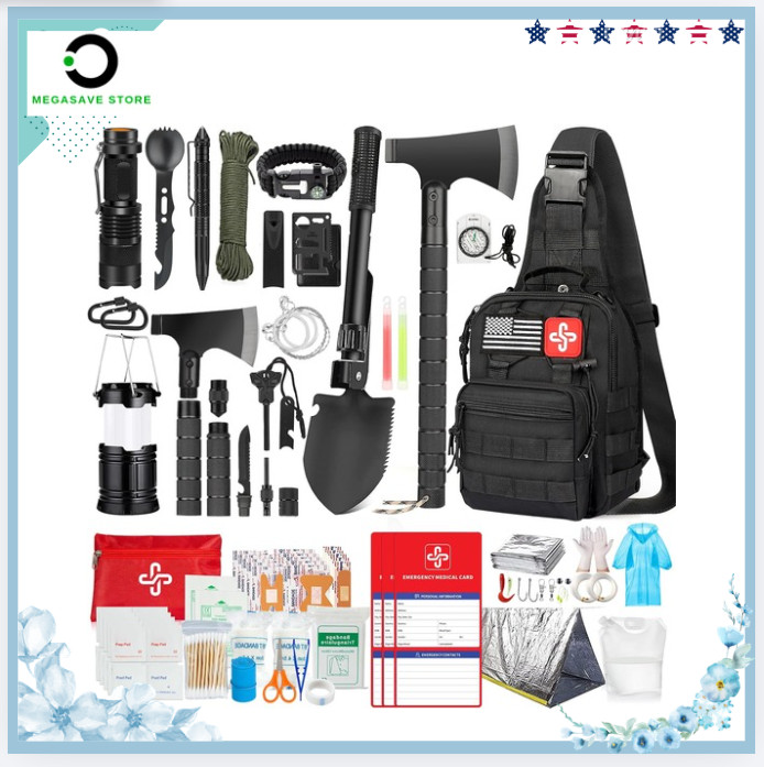 262PCS Survival Kit Emergency Gear First Aid Camping Bug Out Bag