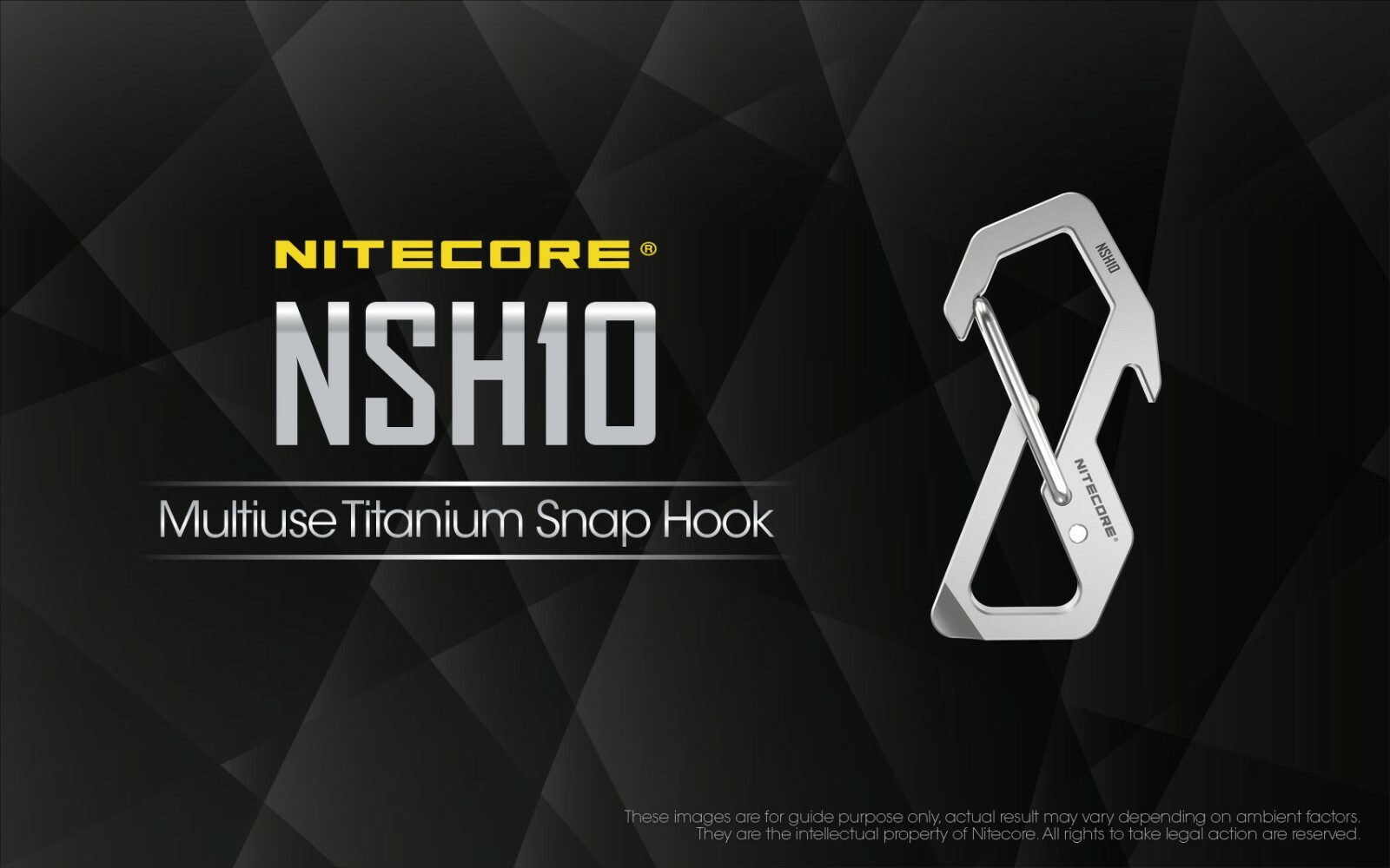 NITECORE NSH10 Titanium EDC Multi-Tool Snap Hook Keychain Carabiner