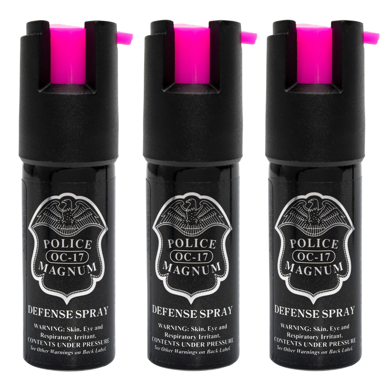 Police Magnum mini pepper spray self defense safety 3 PACK 1/2 oz Twist Locks