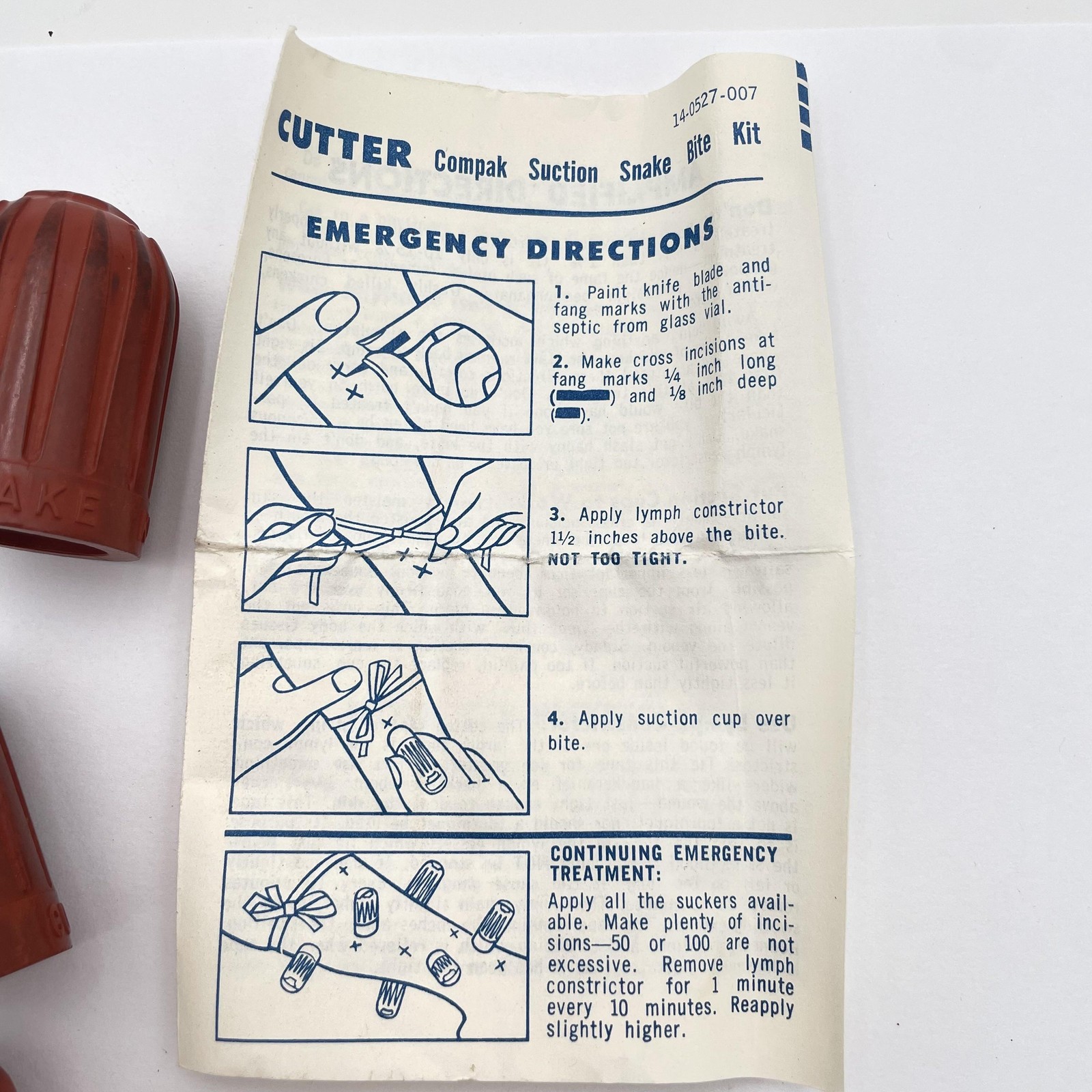 Vintage Cutter Compak Snake Bite Kit Suction Medical Emergency First Aid 1960s