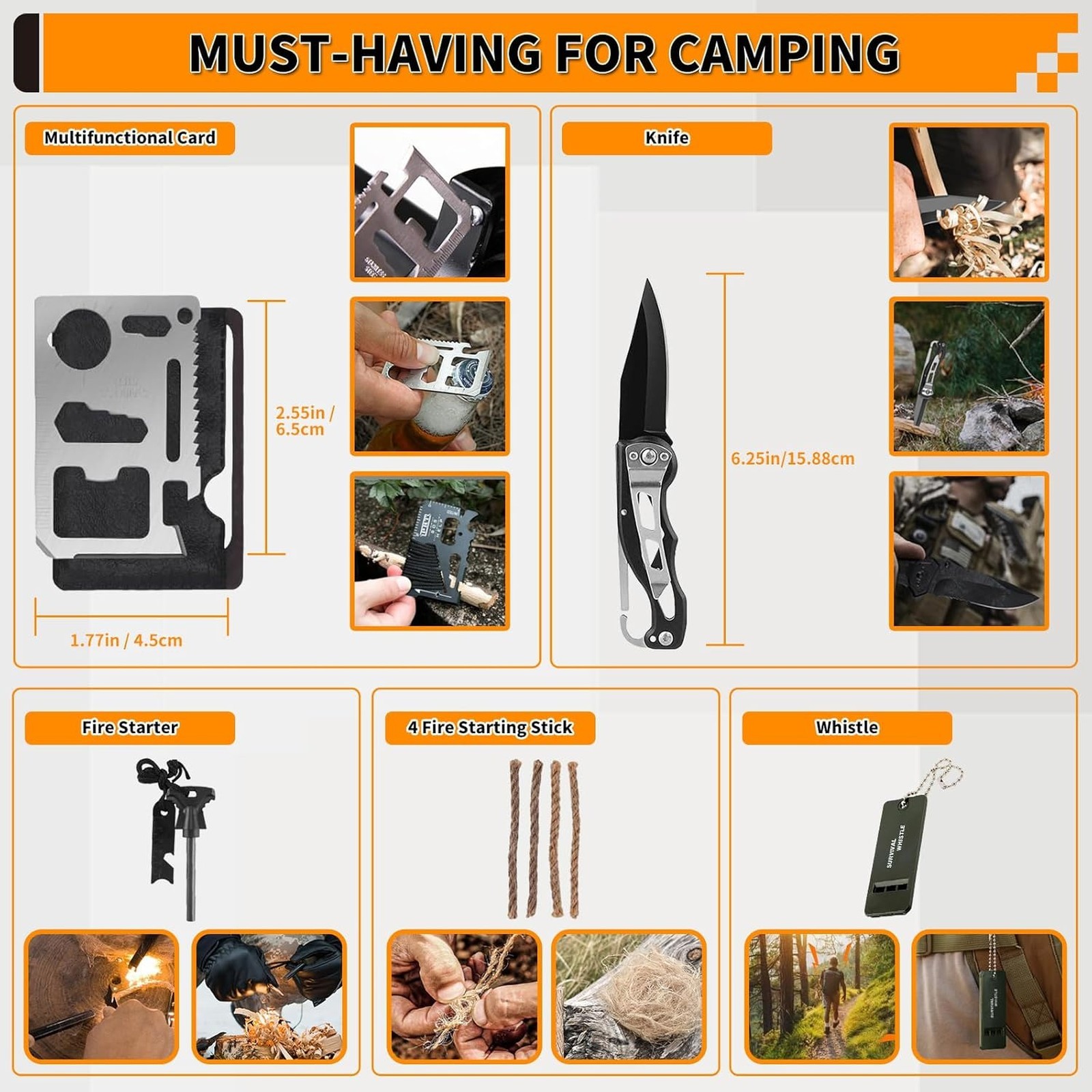 Survival Kit Emergency Gear for Car Home Camping 252 pcs First Aid Kit Outdoor