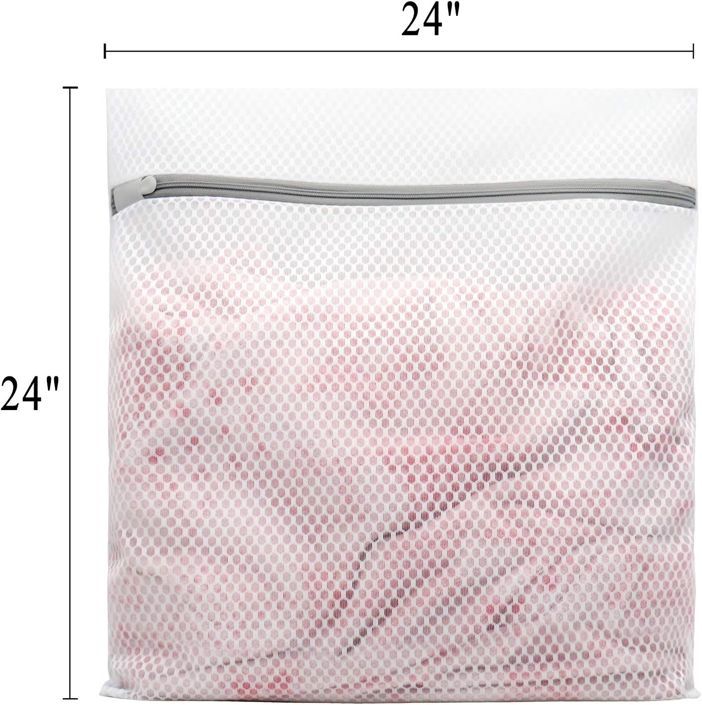 2Pcs Durable Honeycomb Mesh Laundry Bags for Delicates 24 x XX-Large, White