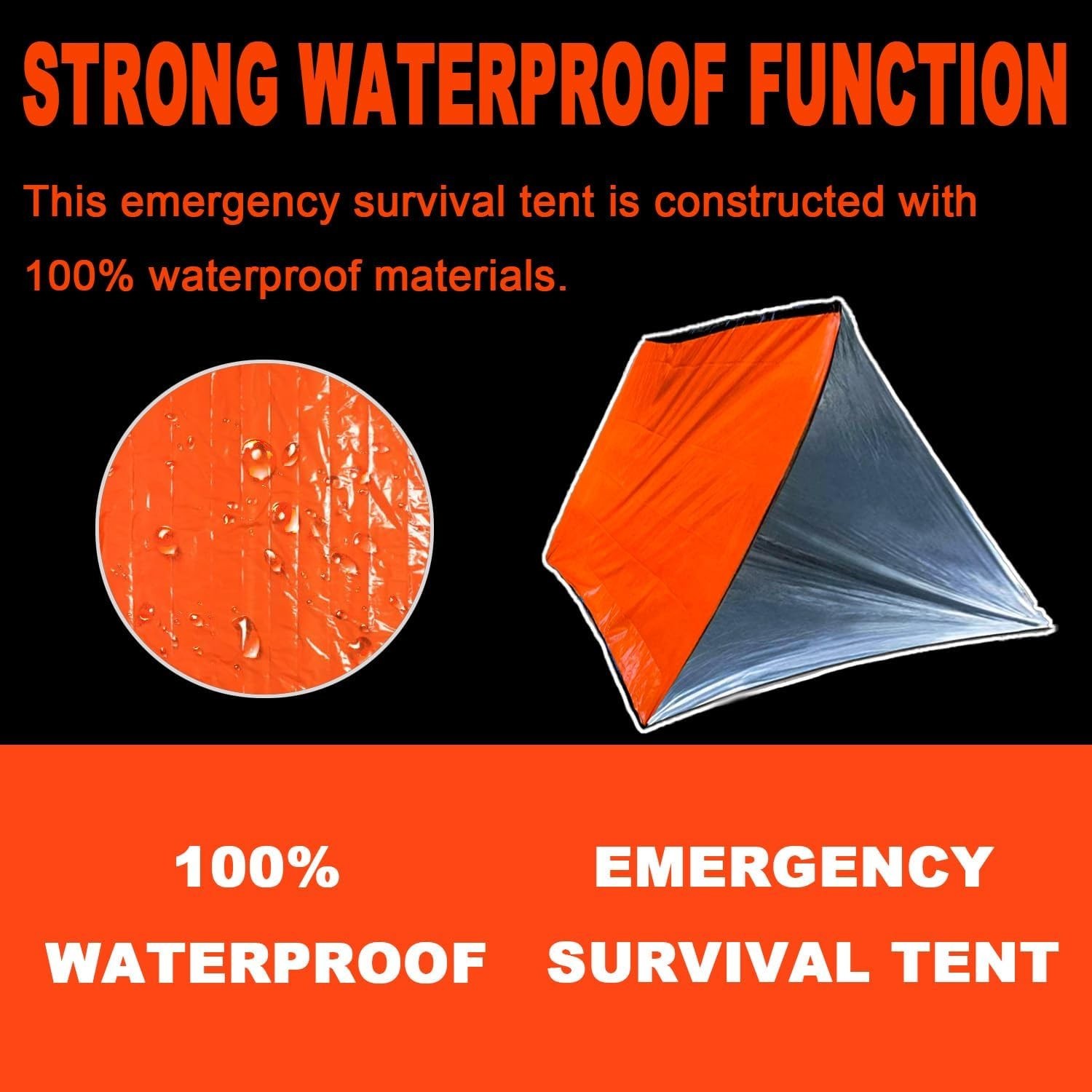 Survival Tent Kit All-Weather Protection Camping Hiking & Survival Includes
