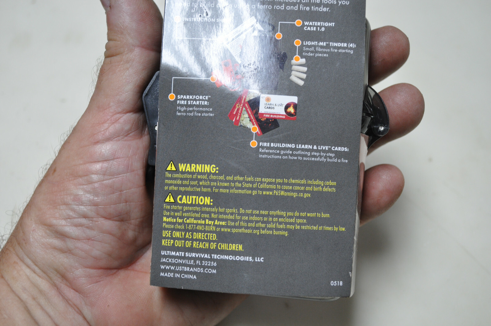 UST Learn and Live Fire Starting Kit, New Unused Cond, See Pictures for Content