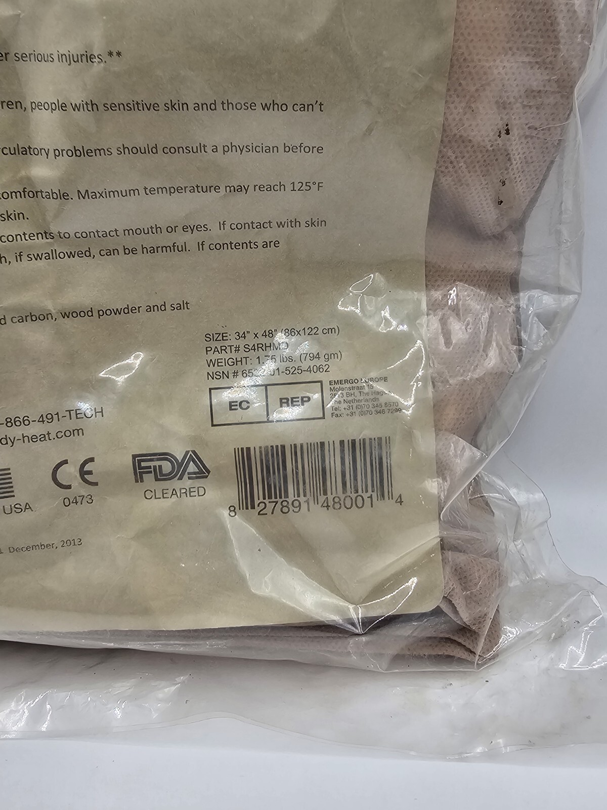 Ready Heat 4 Panel Emergency Heated Blanket (10 Hours Heat) 34″ x 48″