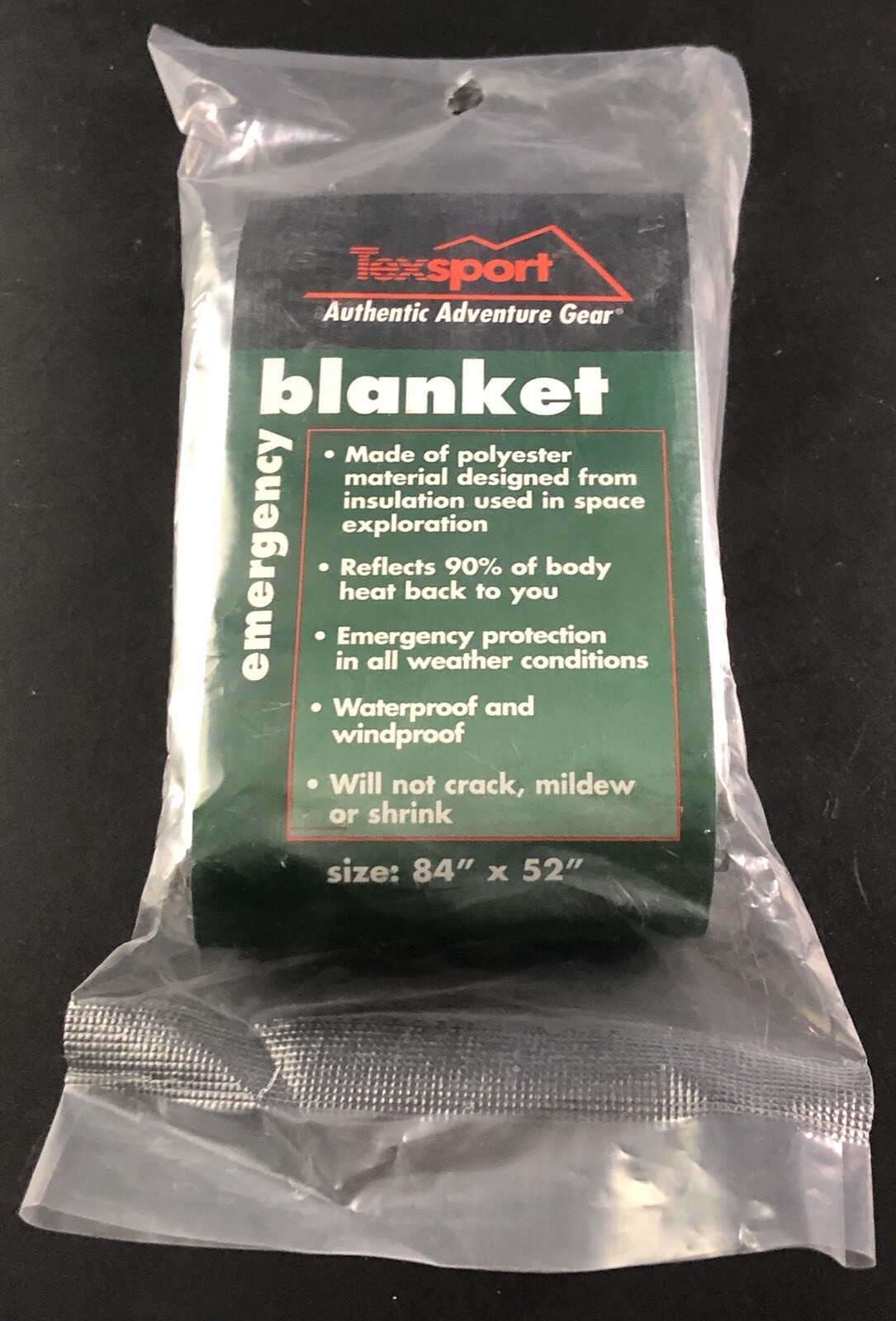 Texsport Emergency Blanket 84″ x 52″ Camping Hiking SURVIVAL WRAP Vd1