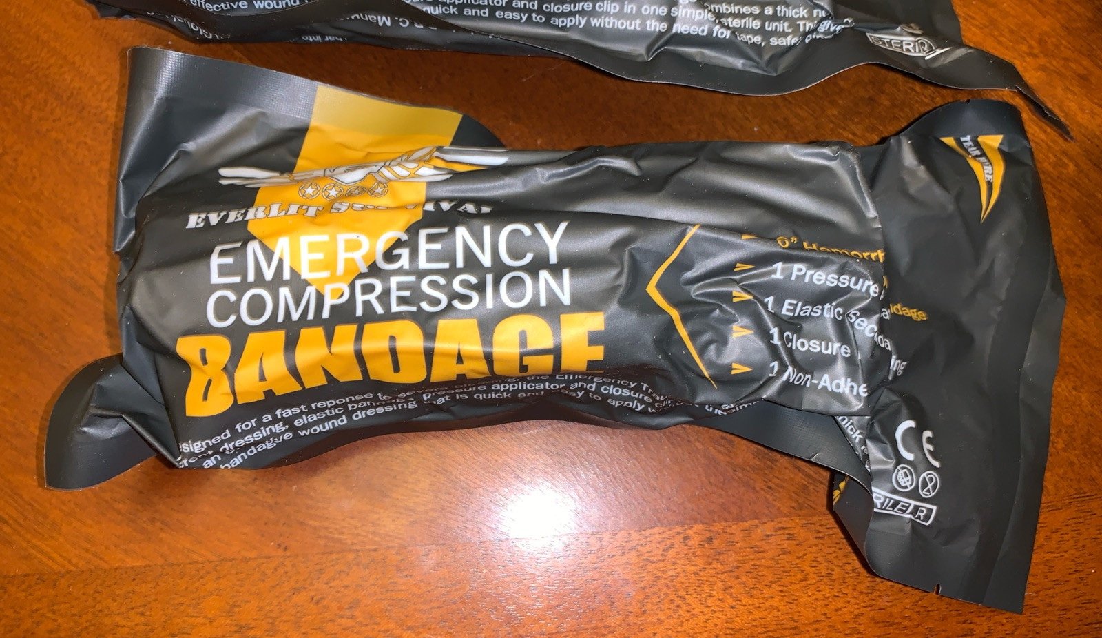 Everlit Survival Emergency Compression Bandage~Vacuum Sealed~LOT OF 6