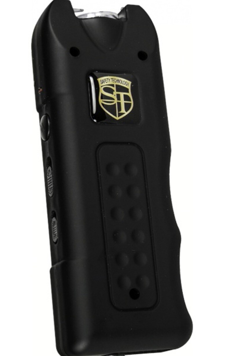 POLICE GREEN Rechargeable LED Stun Gun + Case PERSONAL ALARM WOMEN Self Defense