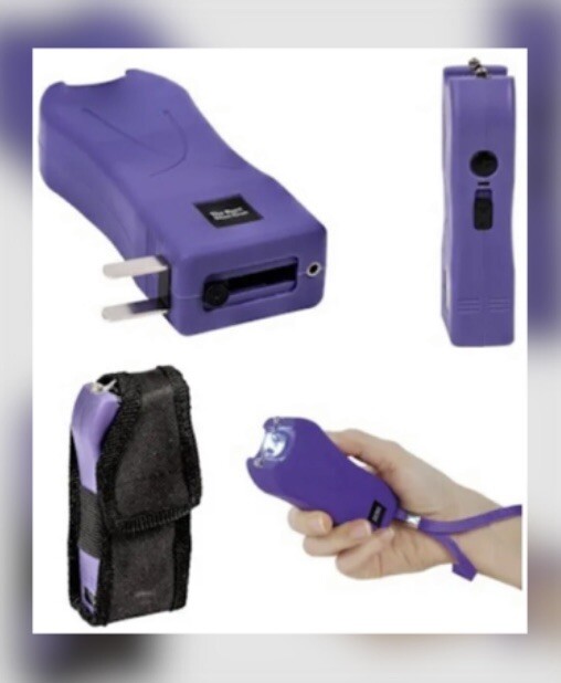 80 Mil V PURPLE Flashlight Stun Gun Self Defense Security Safety Camping Jogging