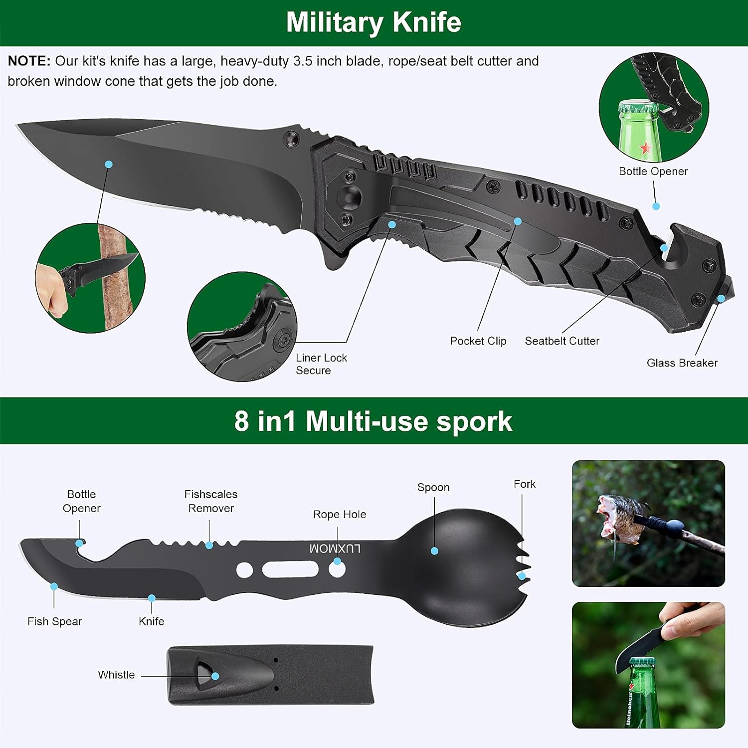 Gifts for Men Dad Husband Teenage Boy, Survival Kit 28 in 1, Survival Gear Tool