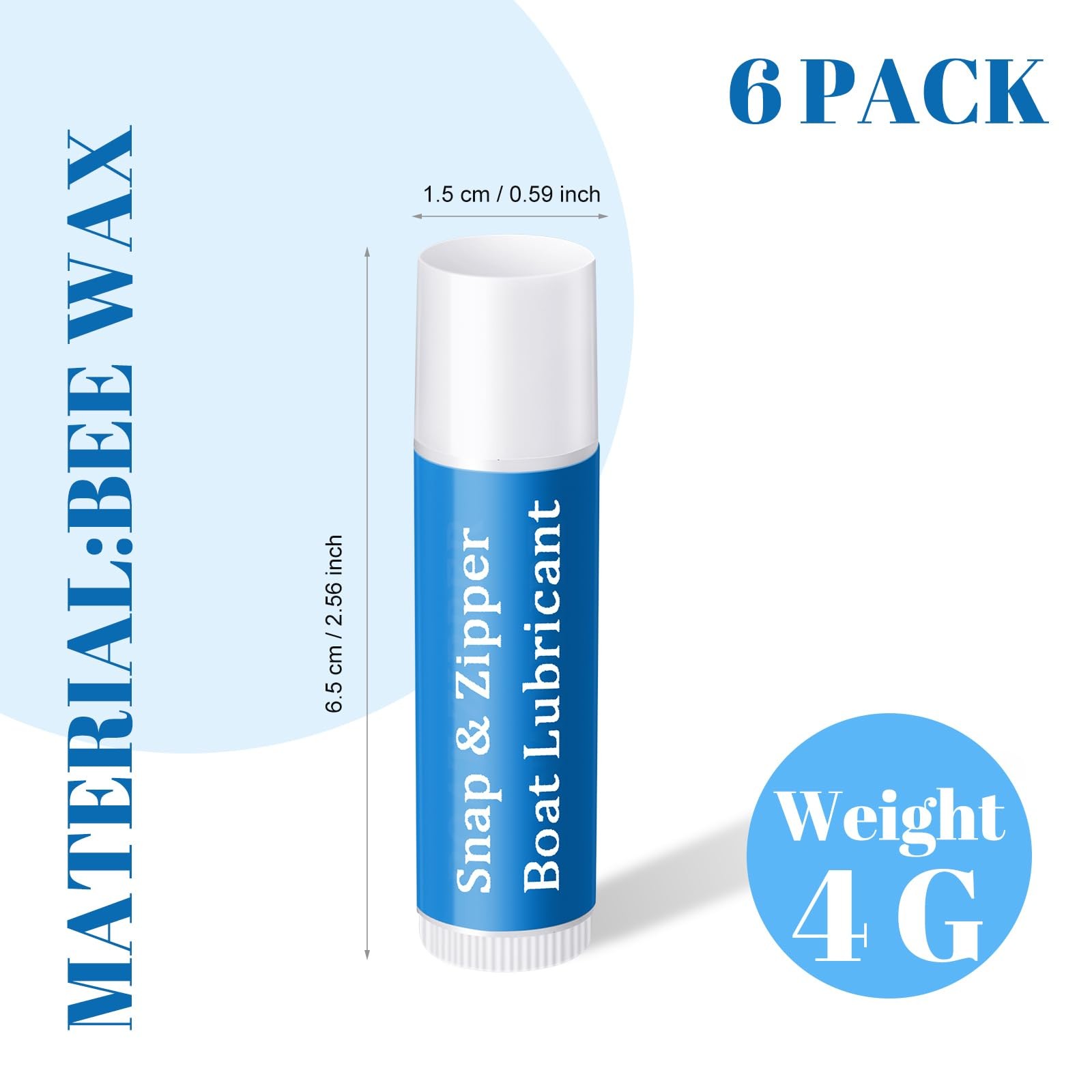 Fiada 12 Pcs Snap and Zipper Lubricant, Wax Marine Lube White, Blue