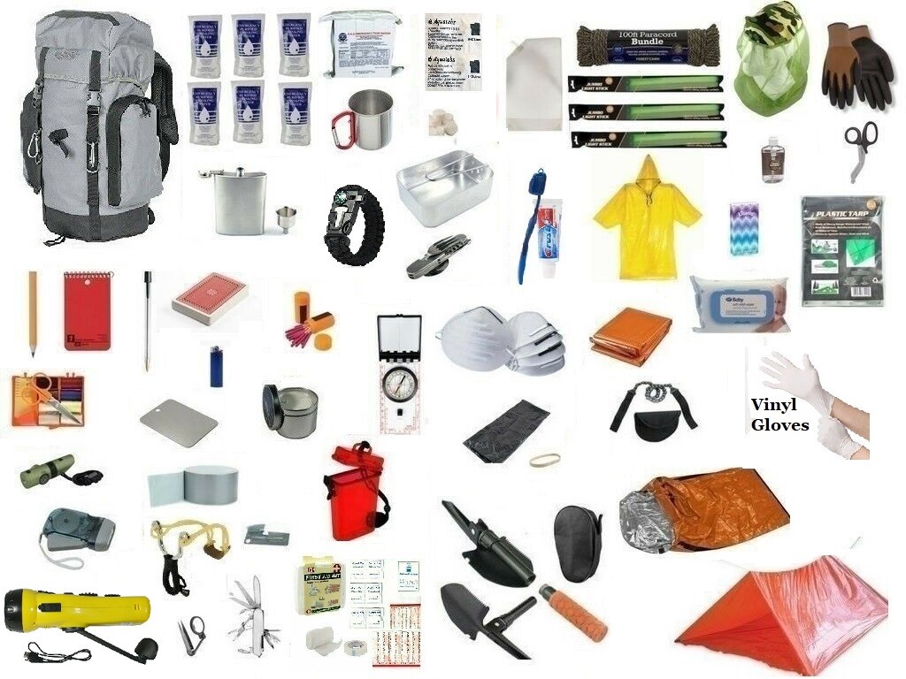 Gray/Black 3 Day Deluxe Emergency Survival Kit Bag 25 L Disaster Earthquake