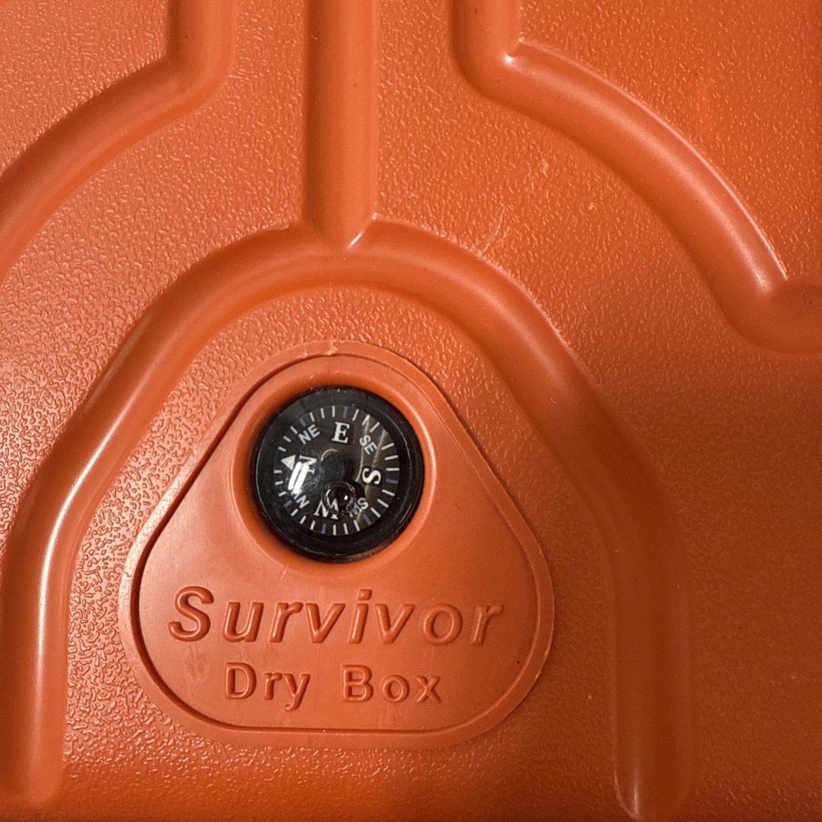 Survivor Dry Box Orange with O-Ring Seal Built in Compass Travel Camping Fishing
