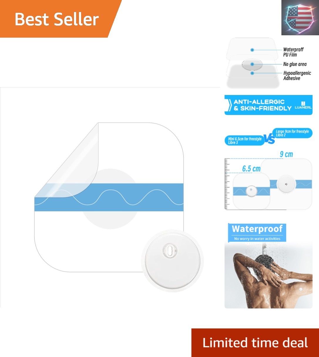 Waterproof Sticker for Freestyle Libre 3 Sensor Covers-50 PCS Waterproof for …
