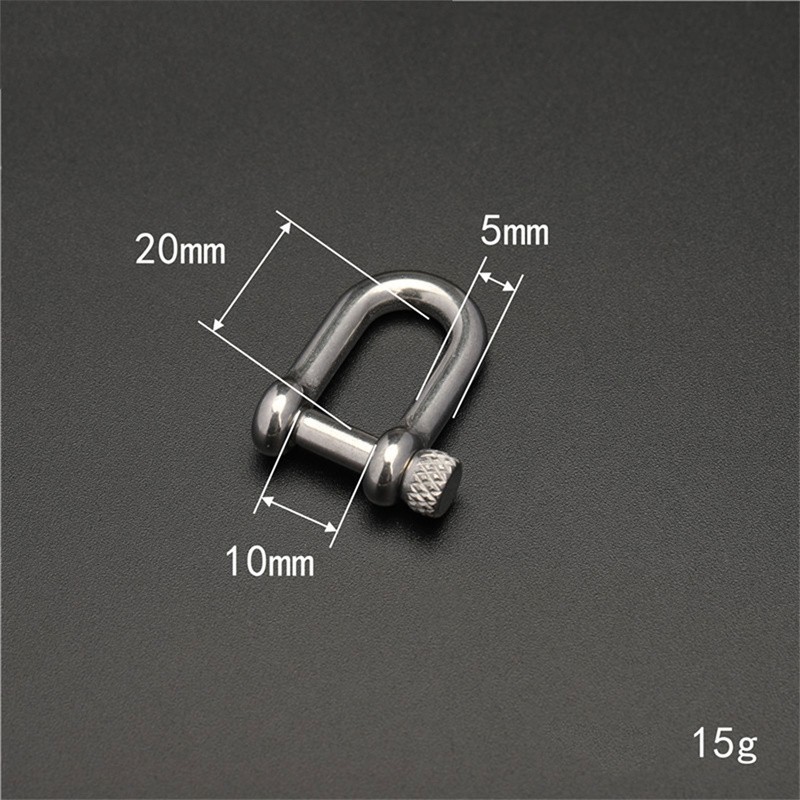 1 Pcs Stainless Steel Carabiner D Bow Shackle Fob Key Ring Hook Screw Buckle