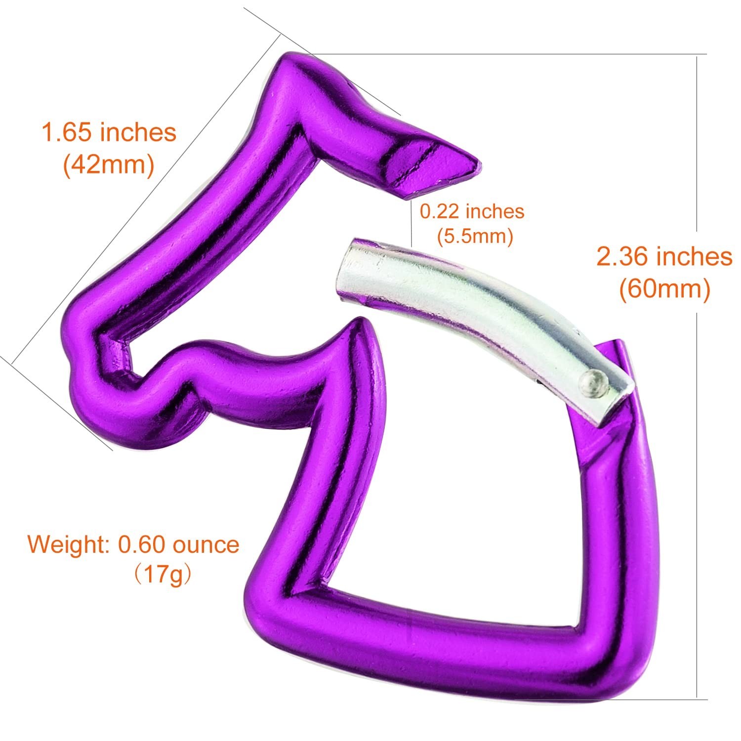 2″ Aluminum Car Keychain D-Ring Spring Loaded Gate Carabiners Hook Clip Snaph…