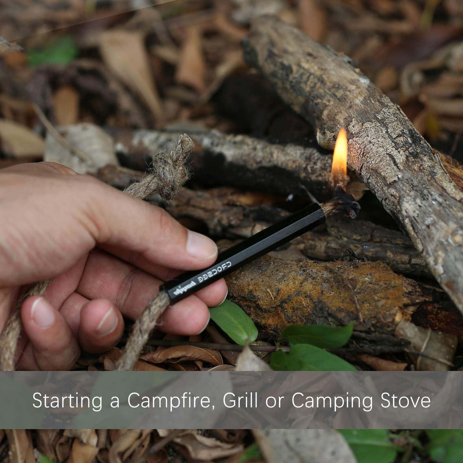 2-Pack 4 Inch Survival Flint Fire Starter Ferro Rod Kit with Striker, Compati…