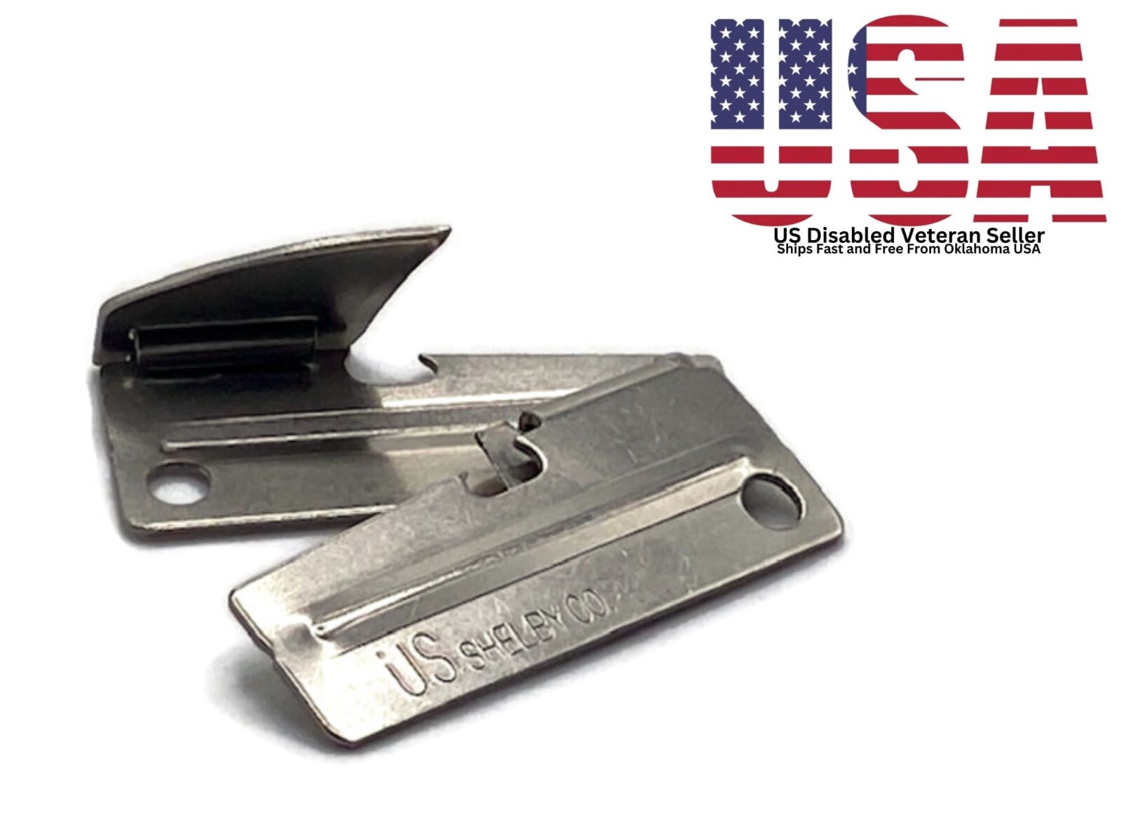TWO (2) ORIGINAL MILITARY ISSUE P38 CAN OPENERS USA MADE BY US SHELBY CO