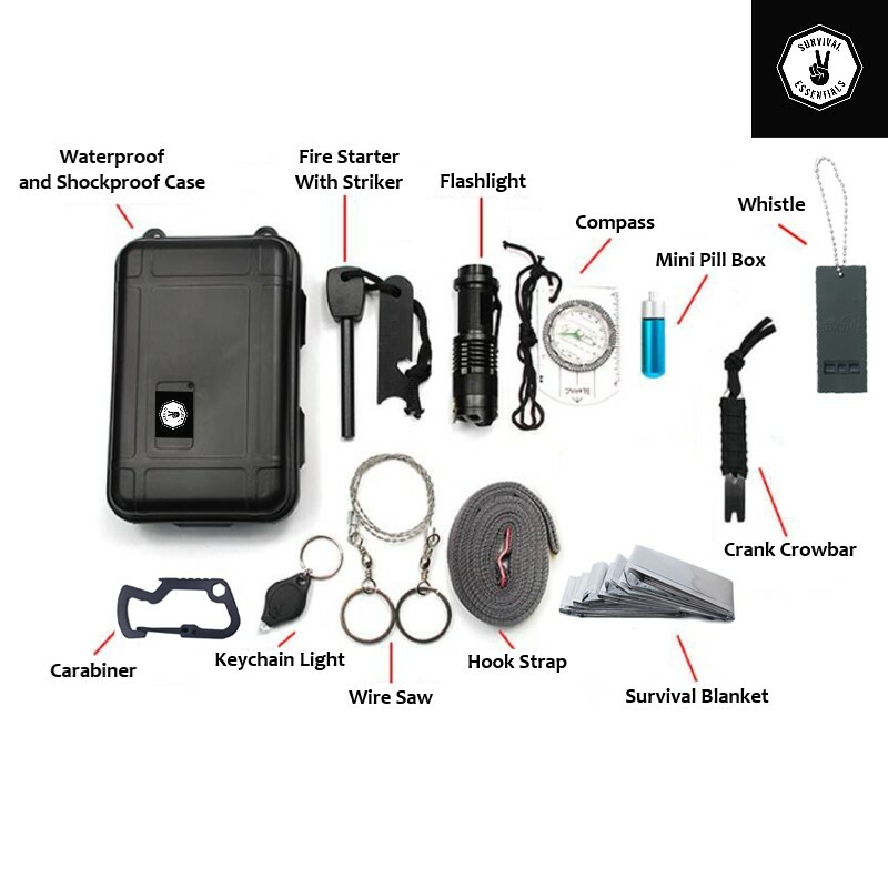 Survival Essentials Kit – Emergency Tactical Gear – Gifts for Men Boys Husband