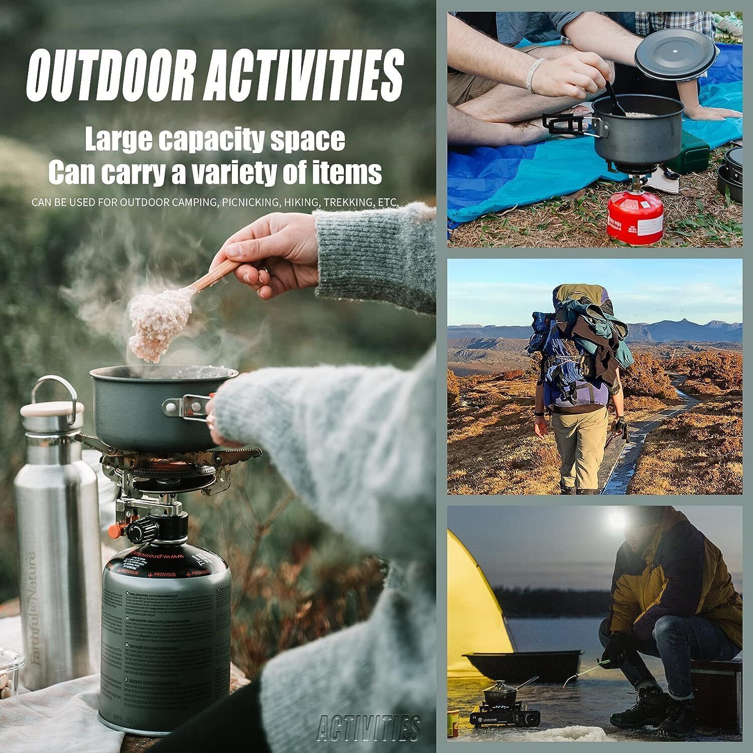 Outdoor Portable Camping Organizer Cookware Anti-collision Picnic Storage Bag