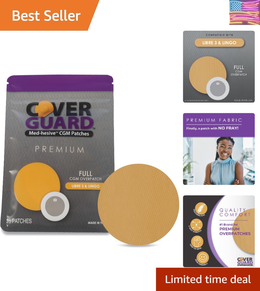 CGM Overpatch | Freestyle Libre 3 | Tan Full Coverage Design| 25-Count | Wate…