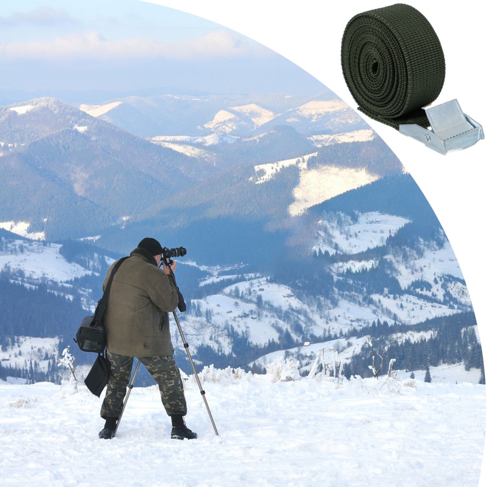 2Pcs Black Camera Bundling Belt for Outdoor Photography and Travel Storage
